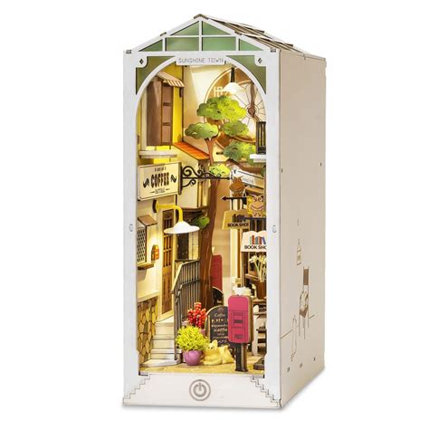 Rolife Sunshine Town 3D Wooden DIY Miniature House Book Nook TGB02 Rolife