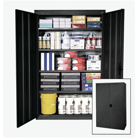 Sandusky Lee Elite Black Metal Storage Cabinet L X D X H