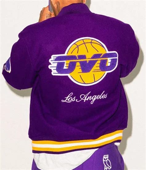 Purple Wool Los Angeles Lakers Ovo Varsity Jacket Jackets Masters