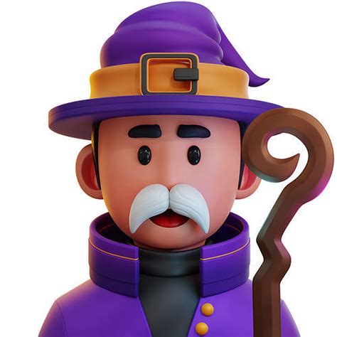 3d Model Mage Wizard Avatar 3d Icon Vr Ar Low Poly Cgtrader