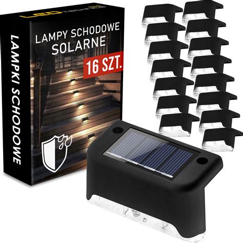 ZESTAW 16szt LAMPA LED schodowa na schody solar wodoodporna zewnętrzna