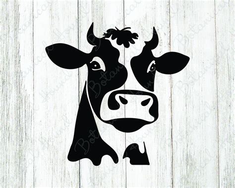 Cow Svg Cutting File For Cricut And Silhouette Minimalist Etsy