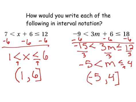 3 6 Compound Inequalities And Interval Notation Math Algebra