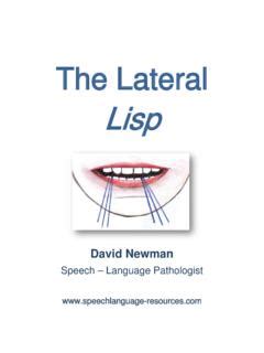 The Lateral Lisp - Speech-Language Resources | The lateral lisp | PDF4PRO