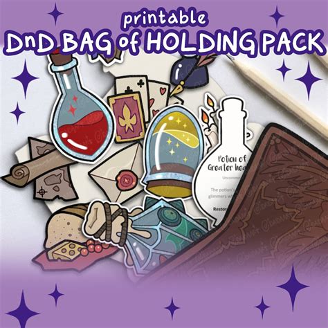 Dnd BAG of HOLDING PACK, Dnd Printable, Dungeons and Dragons, Dnd ...