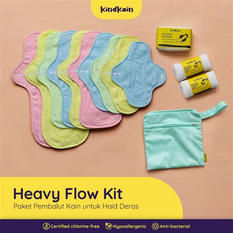 Jual Kindkain Heavy Flow Kit Paket Hemat Pembalut Kain Untuk Haid