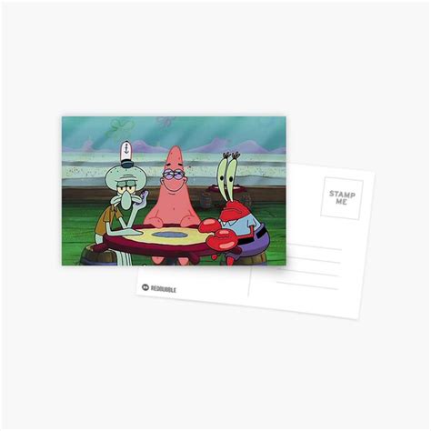 Hd Squidward Patrick Mr Krabs Meme Spongebob Meme Postcard For Sale By Digitul Redbubble