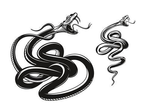 Angry Snake Tattoo Rattlesnake Or Cobra Viper Vector Art At