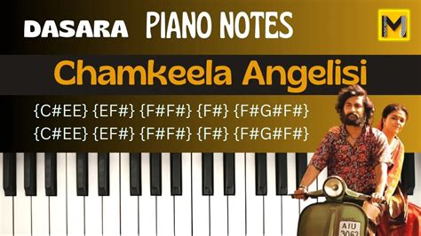 Chamkeela Angeelesi piano notes | Dasara movie | nani - Mj Music Notes