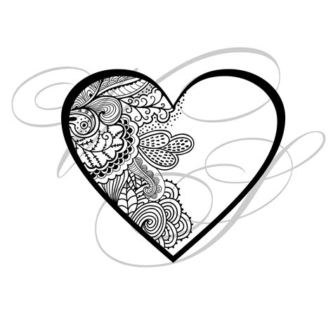 Lace Heart Svg Heart Valentines Svg Heart Mandala Heart Etsy