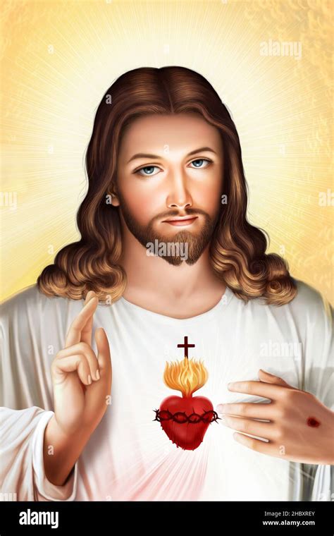 Sacred Heart of Jesus Christ Christian God Stock Photo - Alamy