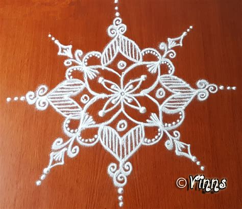 Simple 9 Dots Flower Kolam Melika Puspa Muguulu Rangoli Vinns Kolam