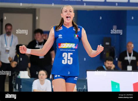 Lanciano Italy 23rd May 2023 Agnese Cecconello Of Italy Celebrates During The Dhl Test Match