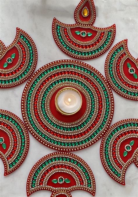 Excited To Share This Item From My Etsy Shop Red Diya Rangoli Floor