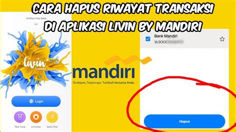 Cara Hapus Riwayat Transaksi Livin By Mandiri Terbaru Youtube