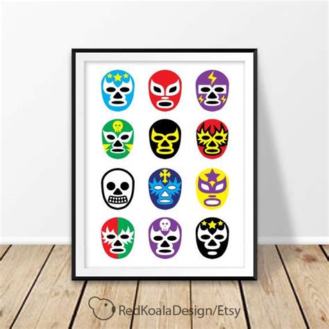 Digital Art Print Lucha Libre Print Mexico Print Luchador Etsy