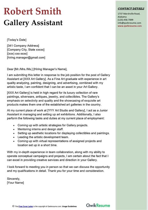 Museum Registrar Cover Letter Infoupdate Org