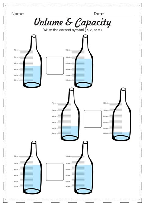 Capacity And Mass Worksheets Grade 3