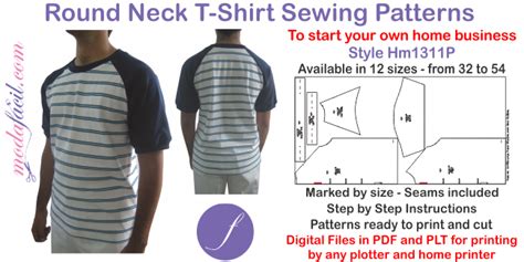 Round Neck T Shirt Sewing Patterns In Sizes Hm P Modafacil