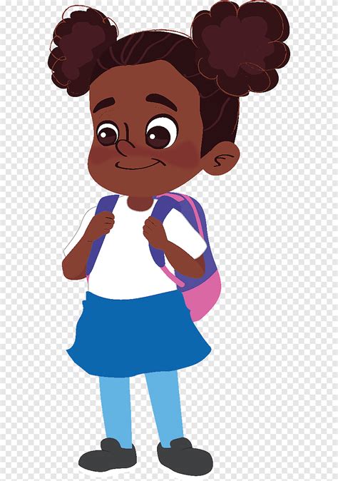 Girl Black Girl Student School Bag Png Pngegg