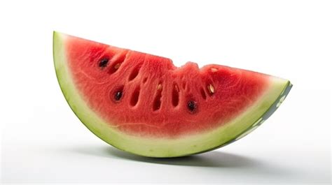 Premium Photo A Slice Of Watermelon Is Shown On A White Background