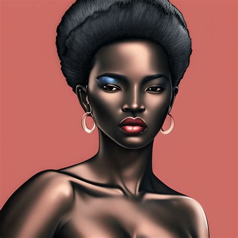 Melanin Dark Skinned Woman Hyperrealistic Luxury Cinematic Graphic