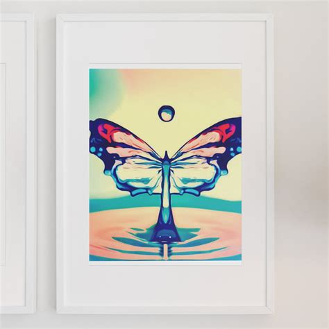 Butterfly Effect Poster, Printable Art, Printable Poster, Colorful Art, Bright Art, Water Art ...