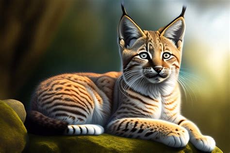 Premium AI Image | Portrait of kitten of lynx Young animal in natural ...