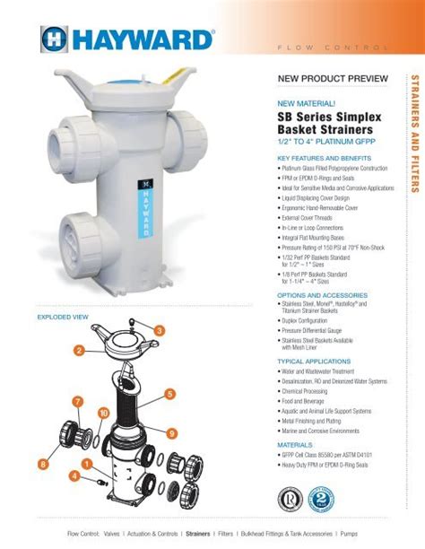 Sb Series Simplex Basket Strainers Hayward Flow Control