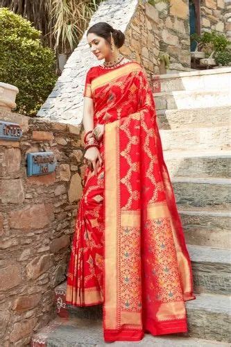 Weaving Work Soft Silk Saree 5 5 M Separate Blouse Piece At Rs 1800