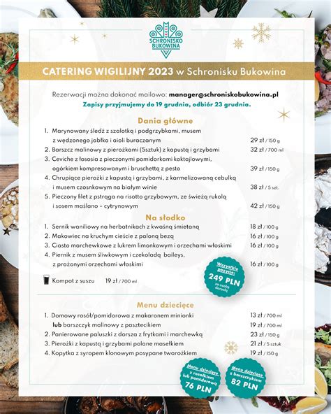 Catering Wigilijny Zam W Potrawy I Produkty Na Wi Ta Bo Ego Narodzenia