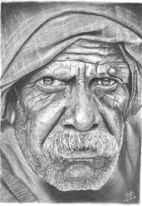 Old Man Realistic Drawing