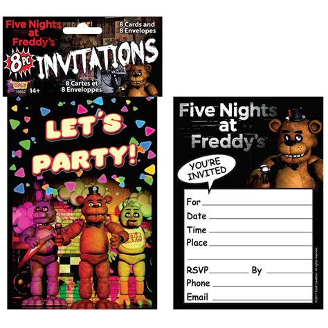 Five Nights At Freddy S Invitations Walmart Walmart