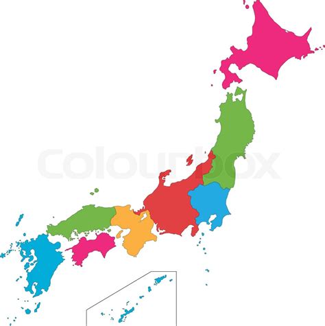 Japan Map Stock Vector Colourbox