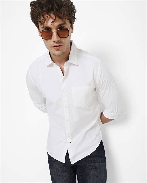 Buy Men S White Shirt Online At Bewakoof