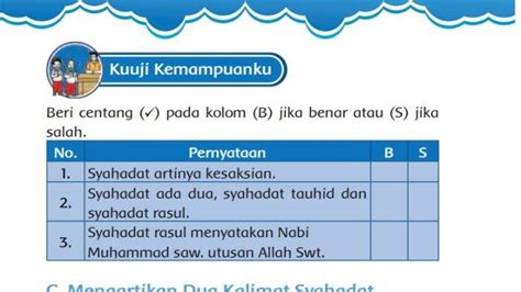 Kunci Jawaban PAI Kelas 1 Halaman 62 Kurikulum Merdeka Syahadat