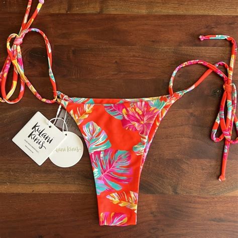 Kulani Kinis Swim Nwt Kulani Kinis Thong Tie Side Bikini Bottom M