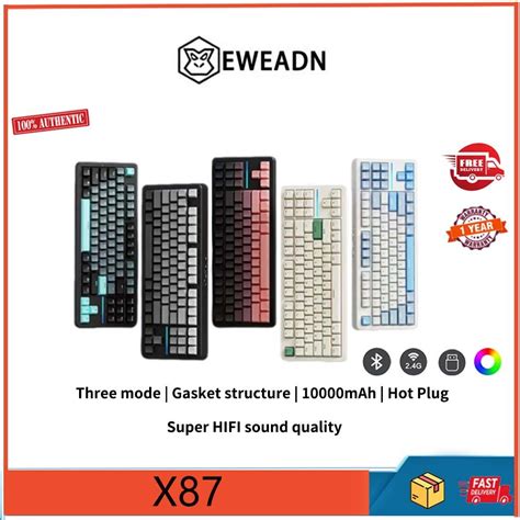 Eweadn X Three Mode Customized Mechanical Keyboard Side Engraved Keycap Wireless Bluetooth Hot
