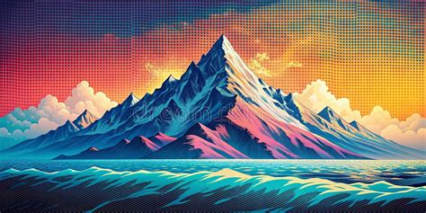 Retro Mountain Stock Illustrations 73548 Retro Mountain Stock