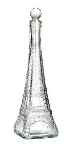 Botella Licorera Con Tapa De Vidrio Torre Eiffel Paris 400ml Meses