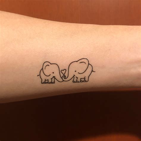 Elephants In Love Tattoo 21 Elephants Temporary Tattoo Etsy