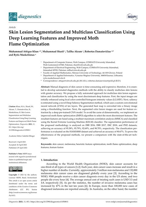 Pdf Skin Lesion Segmentation And Multiclass Classification Using Deep