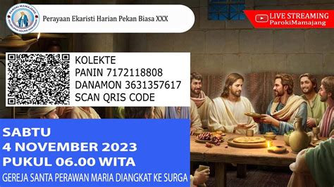 Perayaan Ekaristi Harian Pekan Biasa Xxx Sabtu November Pukul