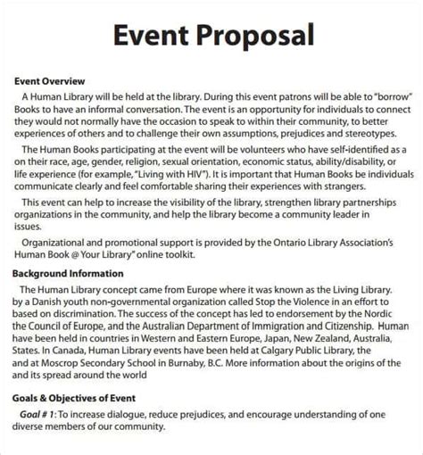 Event Proposal Sample Templates Word Excel Pdf Formats