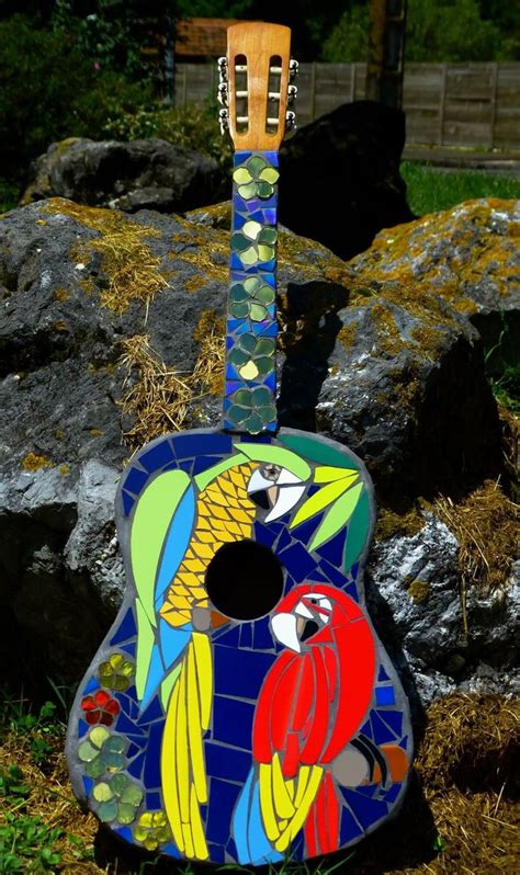 Pin By Carol Maclaskey On Mosaic Guitar Mosaic Tile Art Stained