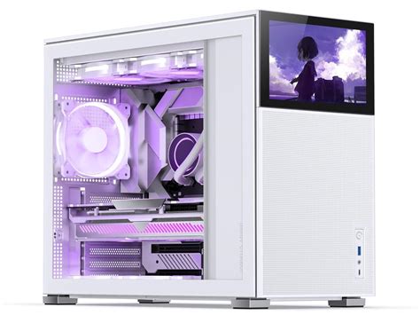 Jonsbo D Mesh Sc White Atx Computer Case With Sub Hd Lcd Display