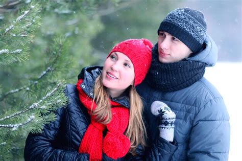 Premium Photo Young Love Winter Nature