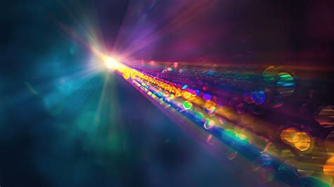 Abstract Blurred Background With Refracted Rainbow Beam Of Light On Black, Rainbow, Overlay ...