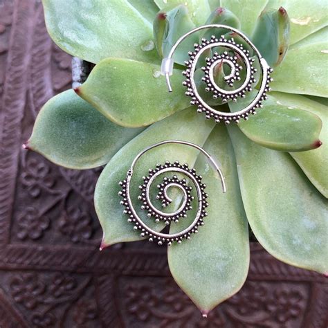 G R A I N Orecchini A Spirale In Argento Sterling Grosso Boho Grande