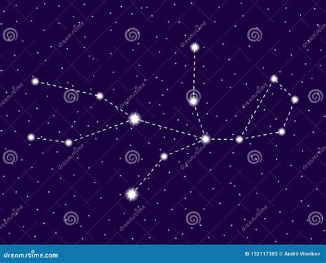 Constelaci N Del Virgo Cielo Nocturno Estrellado Muestra Del Zodiaco